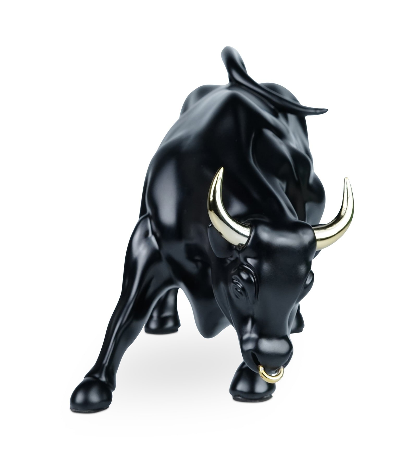 Bull Black Resin Figurine